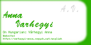 anna varhegyi business card
